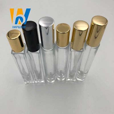 Klarglas-Rollen-Ball-Flasche 1ml 15ml 10ml mit Goldkappe Mini Refillable Rollerball Perfume